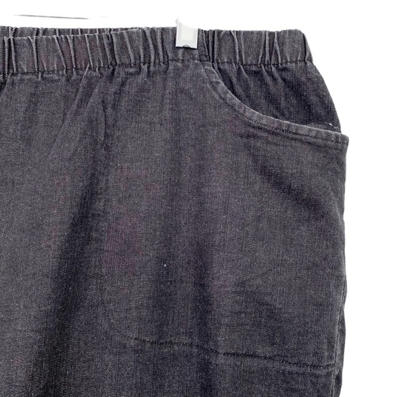 Woman Within Dark Gray Denim Capri w Elastic Waist Pull On w Pockets Sz 24W - Picture 3 of 8